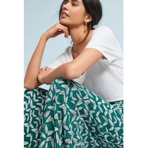 MAEVE Acker Wide Leg Butterfly Pants Green M